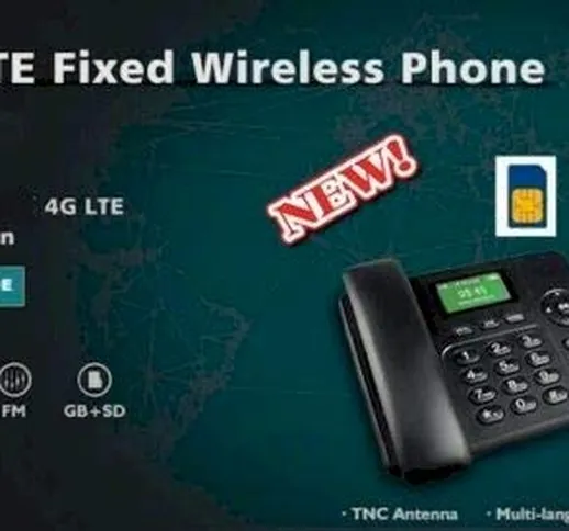 TELEFONO 4G ANDROID CON SIM CARD HOTSPOT WIFI GSM BLUETOOTH FISSO DA TAVOLO SCRIVANIA DISP...
