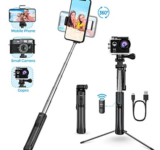 Mpow Bastone Selfie, All in 1 Portatile Estensibile Selfie Stick Treppiede con Bluetooth R...