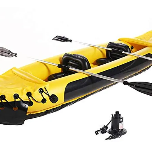MOOLUNS Doppio Gonfiato PVC Kayak, Adulto Outdoor Gommone Gommone, Applica per Deriva Pesc...