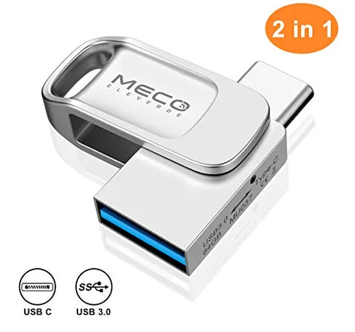 MECO ELEVERDE Chiavetta USB 64 GB 3.0 USB Tipo C OTG Memoria Dual USB Pendrive Unità Flash...