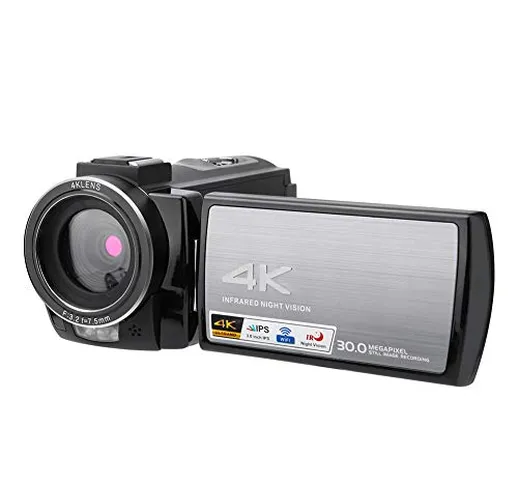 Gaeirt Fotocamera Digitale HDR-AE8 4K HD, Fotocamera con Zoom Intelligente 16X da 8 Milion...
