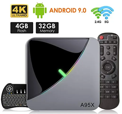 A95X F3 Air Android 9.0 TV BOX, 4GB RAM 32GB ROM Smart TV BOX with Amlogic S905X3 Quad-Cor...