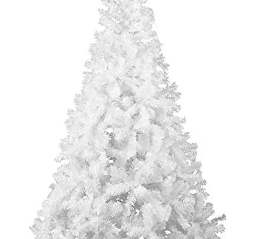 HENGMEI 180cm Albero di Natale Artificiale PVC Bianca Decorazione di Natale incl. Supporto...