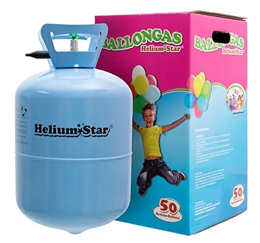 HeliumStar - Bombola di gas elio per palloncini con 420 litri per gonfiare fino a 50 pallo...