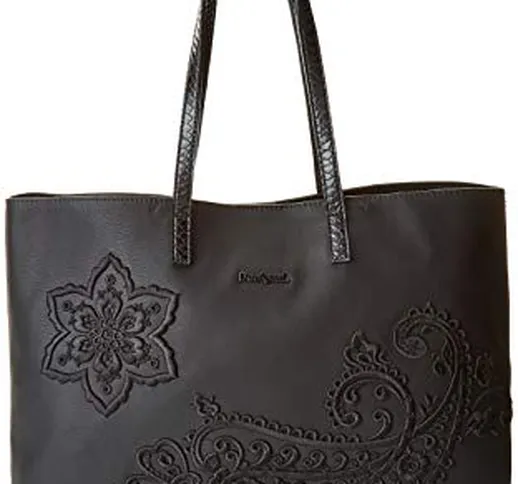 Desigual Bols_cachemire Seattle No Reversible - Borse a spalla Donna, Nero (Negro), 13x29....