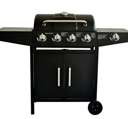 Grill Barbecue a Gas,Compatto con 4+1 Bruciatore,BBQ Gas per Pietre Laviche,con Fornello L...