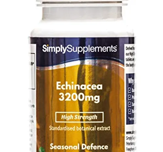 Echinacea 3200 mg - 360 compresse - Adatto ai vegani - 1 anno di trattamento - SimplySuppl...