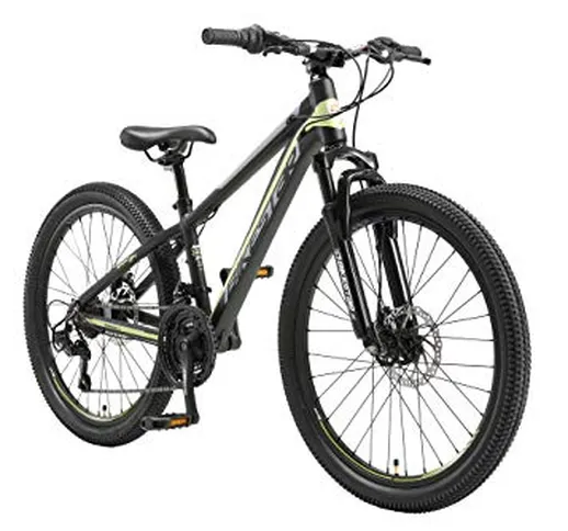 BIKESTAR MTB Mountain Bike 24" Alluminio per Bambini 10-13 Anni | Bicicletta Telaio 12.5 P...