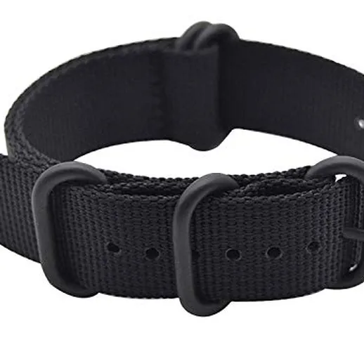 Shieranlee 24mm Cinturini Nato in Nylon with Black Heavy Buckle Watch Band per Spartan Spo...