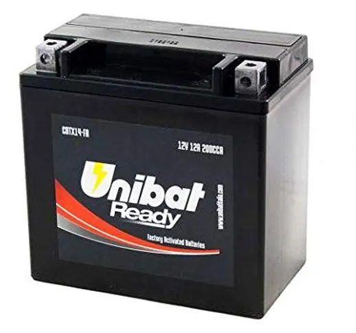 YB4L-B Batteria Moto Completa di Acido Pronta all'Uso UNIBAT READY CB4LB-FA