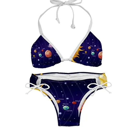 Sistema solare Donne Bikini Costume Da Bagno Bikini Imposta Nuoto, Multicolore, taglia uni...
