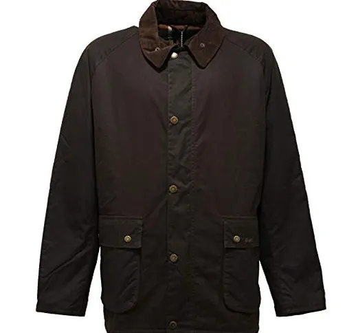 Barbour 1761AC Giubbotto Uomo Inserti Velluto Waxed Brown Jacket Men [XL]