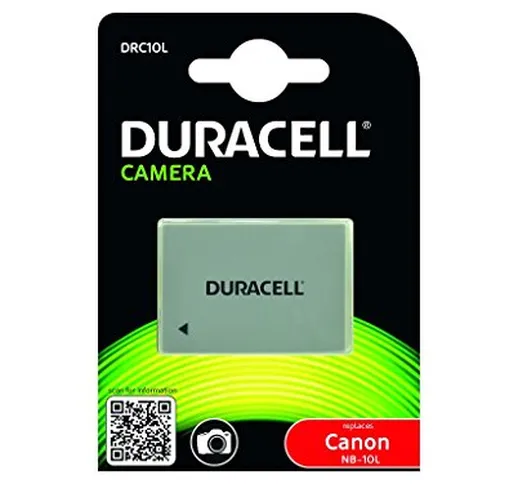 Duracell DRC10L Batteria per Canon NB-10L, 7.4 V, 820 mAh, Bianco