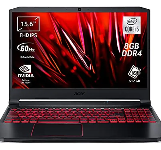 Acer Nitro 5 AN515-55-53PX Computer Gaming, Processore Intel Core i5-10300H, Ram 8 GB DDR4...