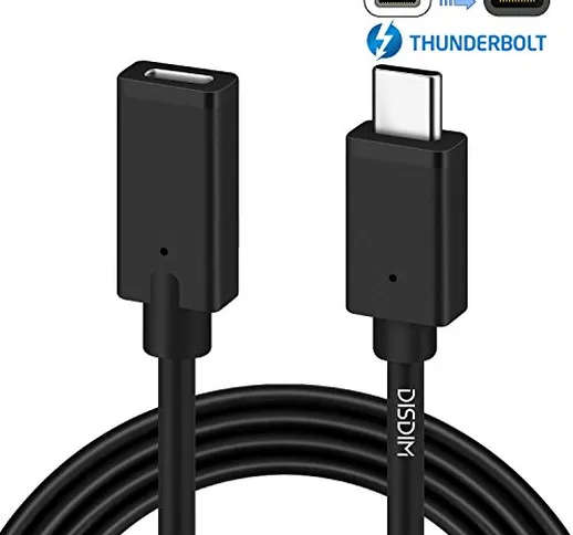 Thunderbolt 3 USB-C cavo di prolunga, Disdim USB 3.1 tipo C cavo adattatore di ricarica, s...