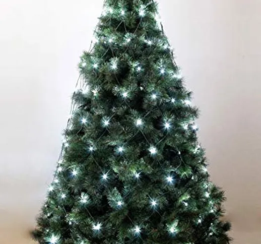 LUCCIKA Mantello a Rete di Luci a Led per Albero di Natale per Interno ed Esterno con Memo...