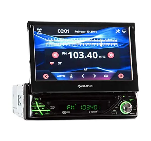 AUNA MVD-220 - Autoradio Bluetooth, Display Touchscreen da 18 cm (7"), Microfono Integrato...