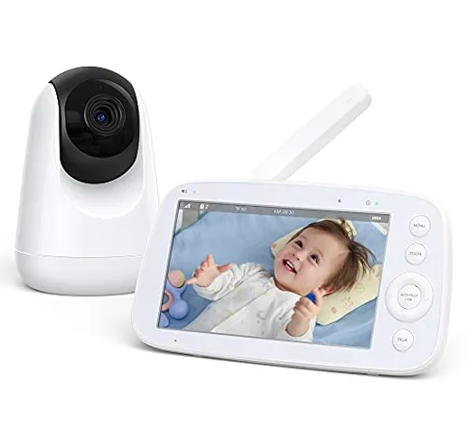Baby Monitor, Monitor Video per Bambini con Display LCD e Allarme Visivo e Sonoro, Comunic...