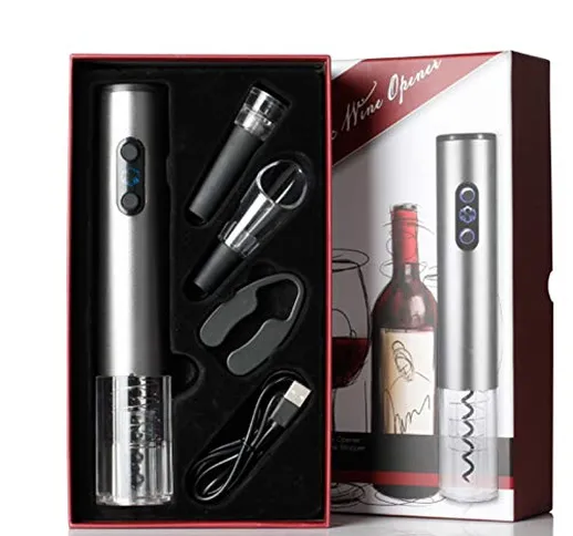 IQQI Wine Opener Elettrico Ricaricabile, Senza cordone Automatico Elettrico Cavatappi apri...