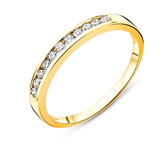 Miore Eternity anello in oro giallo 14 kt 585/1000 con diamanti ct brillanti 0,20 ct e Oro...