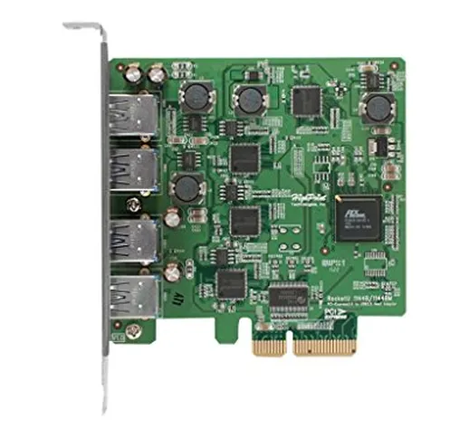 4 Port HighPoint RocketU RU1144D 4th Gen PCI-E USB 3.0 Dedicated 5Gb/s per-port + UAS Boos...