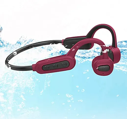 Cuffie Wireless per Nuoto Open-Ear Auricolari Bluetooth 5.0 a Conduzione Ossea, IPX8 Imper...