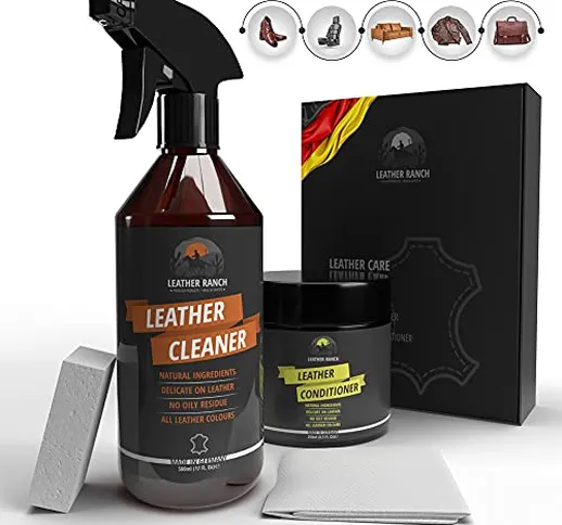 Leather Ranch Kit Riparazione Pelle Auto e Rinnova Volante in Pelle - Include Spray Pulizi...