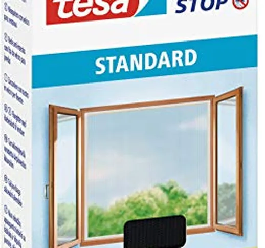 tesa Insect Stop Zanzariere Attacca & Stacca STANDARD per Finestre - Zanzariera Adesiva -...