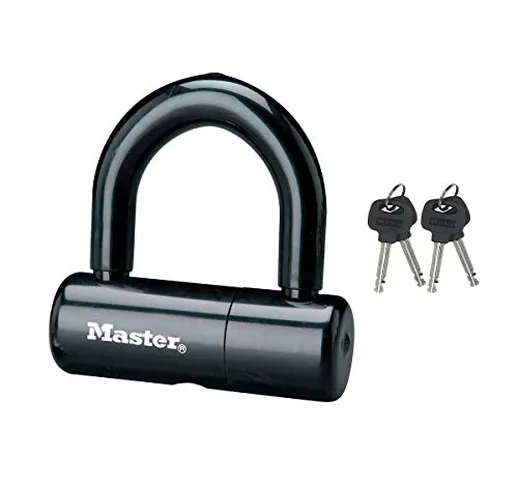 Master Lock 8118EURDPS Mini U Antifurto per Bici o Moto, Nero, 9x4 cm