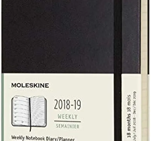Moleskine 2018 - 2019 Agenda Settimanale 18 Mesi, con Spazio per Note, Large (13 x 21), Co...
