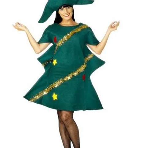Smiffys Costume Albero di Natale, Verde, con Tunica e Cappello