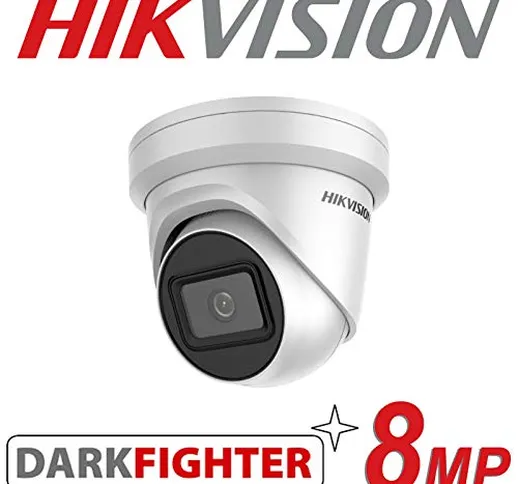 HIKVISION - Telecamera IP POE CCTV a cupola, 8 MP, 4K UHD HD, 2,8 mm, per esterni