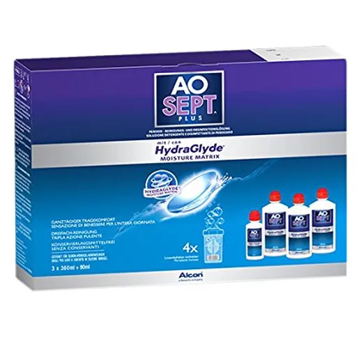 Aosept hydraglyde Pack 3 flaconcini di 360 ml + 1 flacone 90 ml