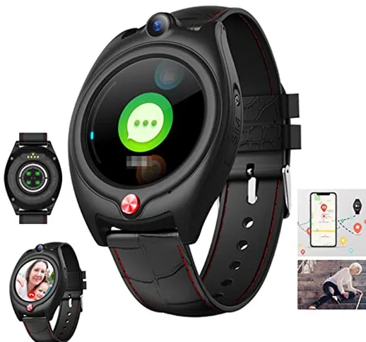 Bracciale SOS Anziani Salvavita GPS 4G WiFi Chiamate, Allarme Caduta,Posizione GPS,Video C...