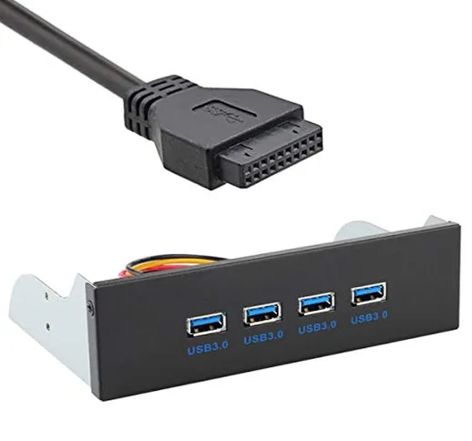 Hub USB 3.0 da 5,25 pollici CY USB 3.0 con pannello frontale SATA a 15 pin