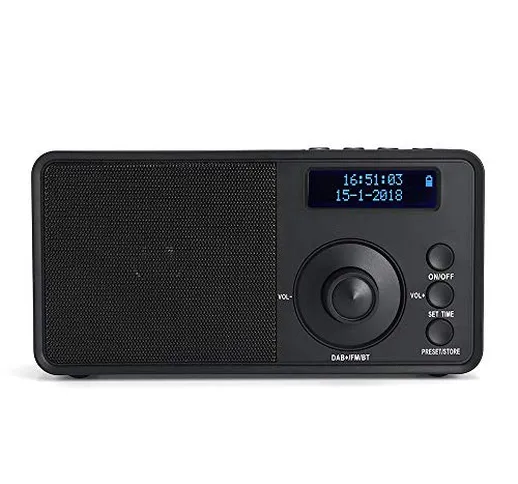 Radio Digitale Dab, Stereo Portatile Bluetooth Radiofonico Mini Altoparlante Radiofonico d...