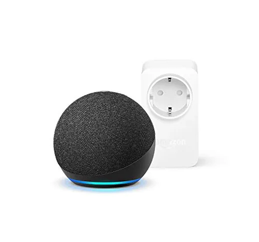 Echo Dot (4ª generazione), Antracite + Amazon Smart Plug (presa intelligente con connettiv...