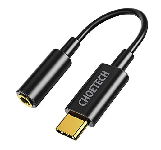 CHOETECH Adattatore USB C a Jack 3.5 mm Cuffie, Connettore Tipo C Femmina Audio per Dispos...