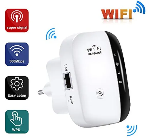 unibelin Ripetitore WiFi, WiFi Range Extender Wireless 300Mbps/ 2.4GHz Estensore Segnale W...