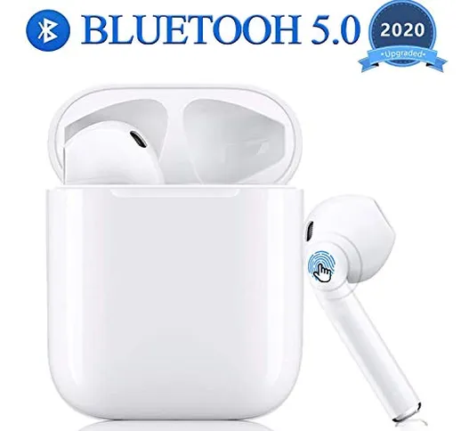 Cuffie Bluetooth 5.0 Senza Fili Auricolari in-Ear con Microfono IPX5 Impermeabile Long Pla...