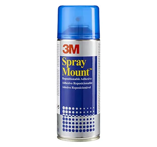 3M Spray Mount Colla Spray Riposizionabile per Tessuti, Quadri, Foto, Carta, Cartone, Corn...