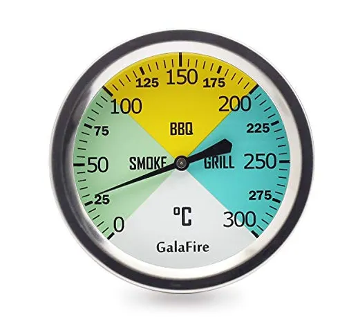 GALAFIRE 68 mm Termometri per Barbecue, Gambo Extra Lungo da 75mm, Calibro Temperatura per...