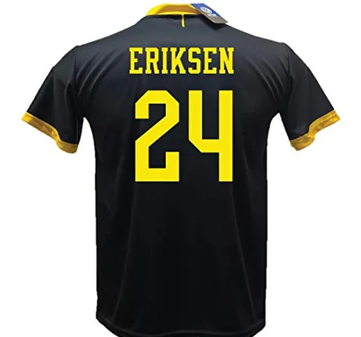 DND Di D'Andolfo Ciro Terza Maglia Inter Nera Eriksen 24 Calcio Replica autorizzata 2019-2...