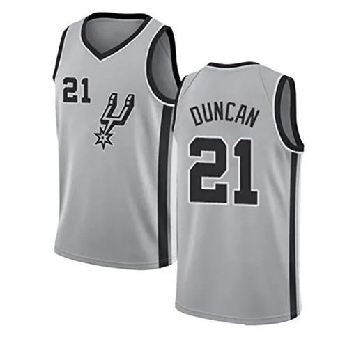 G&F San Antonio Spurs #21 Tim Duncan, Basket Jersey Maglia Fans Canotta Swingman Ricamata...