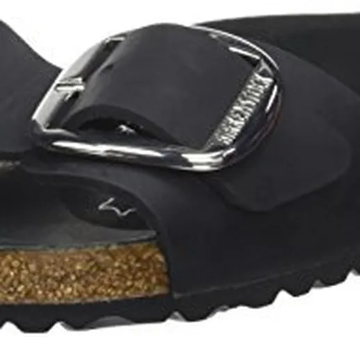 Birkenstock Madrid Big Buckle, Ciabatte Donna, Nero (Noir Noir), 38 EU