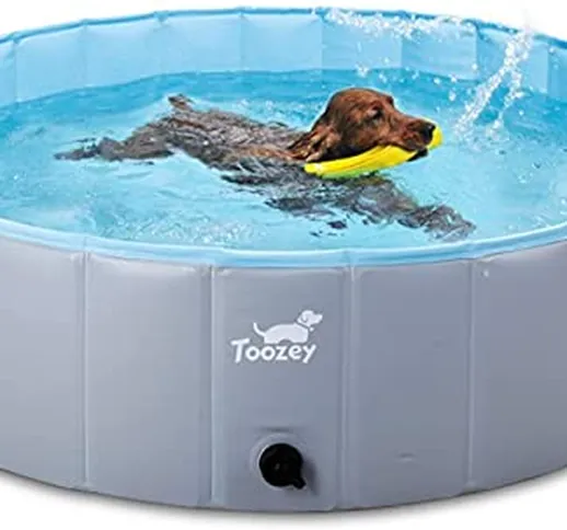 Toozey Piscina per Cani, 80cm / 120cm/ 160cm Piscina Pieghevole per Cani Grandi e Piccoli,...