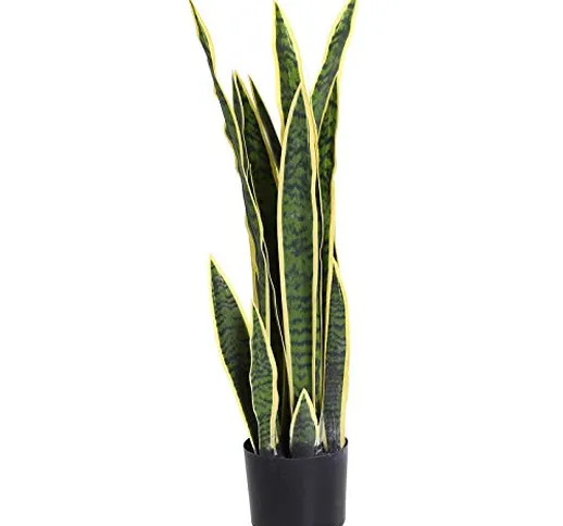 Sanseveria Artificiale in Vaso, Pianta da Esterno e Interno con 21 Foglie (Ф15cm x 80cm)