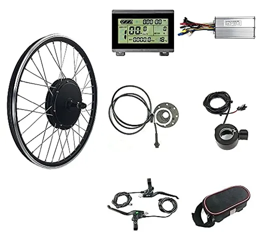Kit di conversione per biciclette elettriche, senza spazzole, motore a mozzo, 48 V, 1000 W...