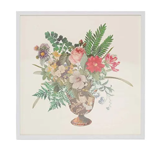 Quadro vaso di fiori stampa in carta con cornice Multicolore