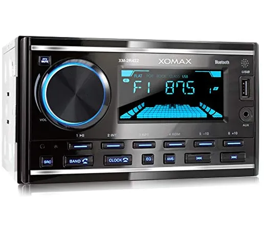 XOMAX XM-2R422 Autoradio con Bluetooth I RDS I AM, FM I USB, AUX I 7 Colori di illuminazio...